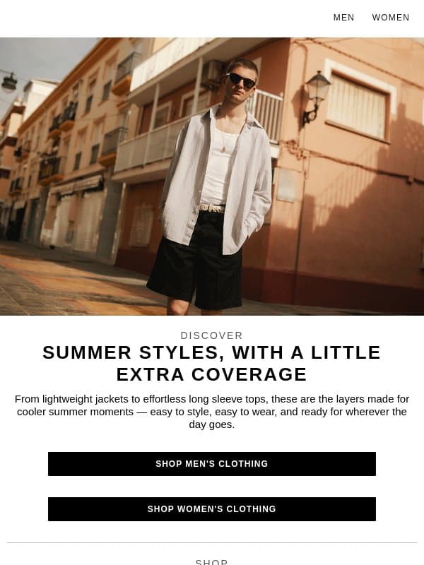 Be covered for the cooler summer moments email from END.