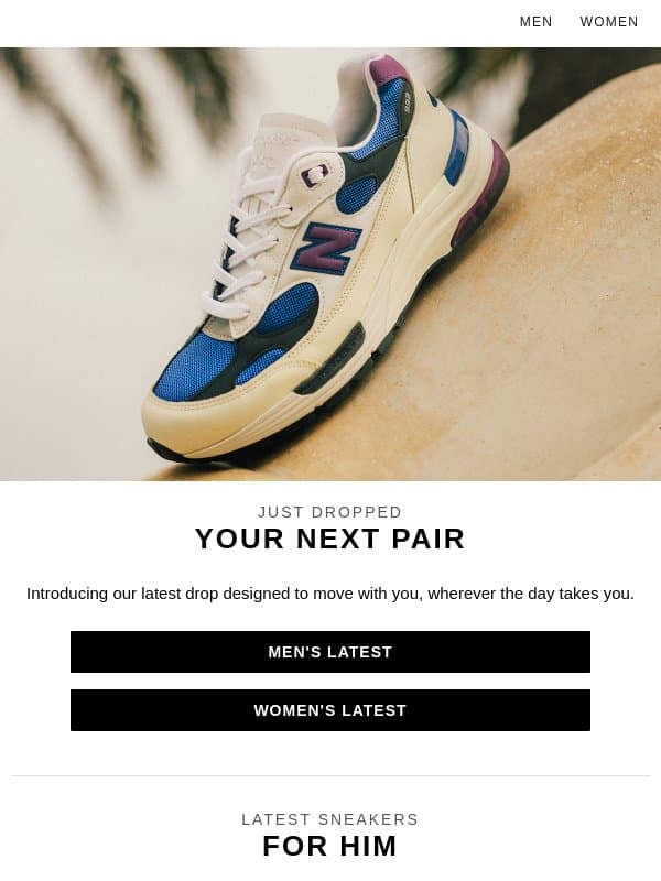 New in sneakers from adidas, Nike, New Balance & more email from END.