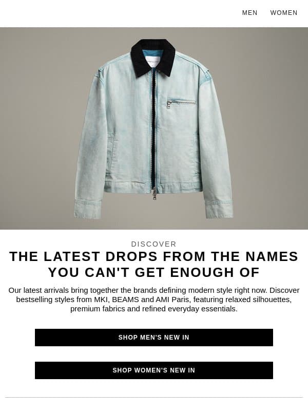 Shop our best-selling brands | MKI, BEAMS & AMI Paris email from END.