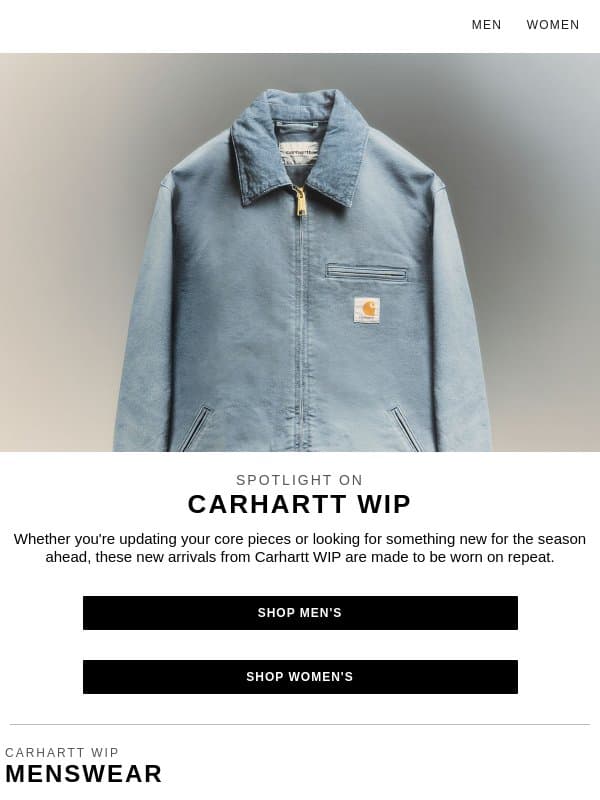 Discover new arrivals from Carhartt WIP email from END.
