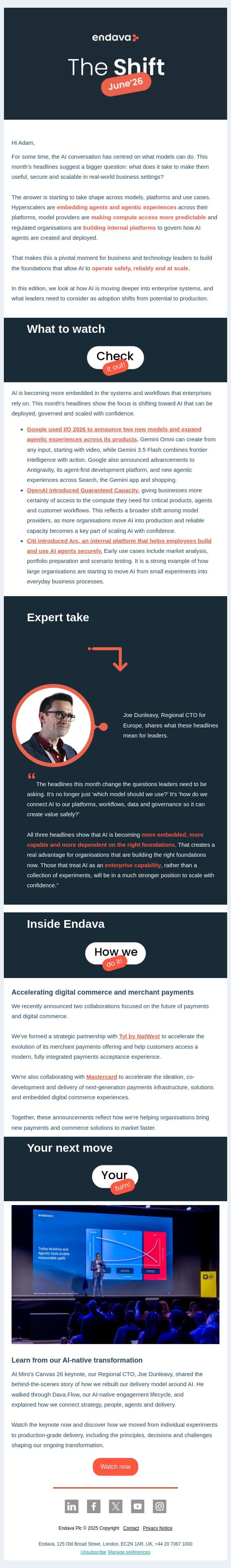 AI agents are moving into businesses email from Endava screenshot