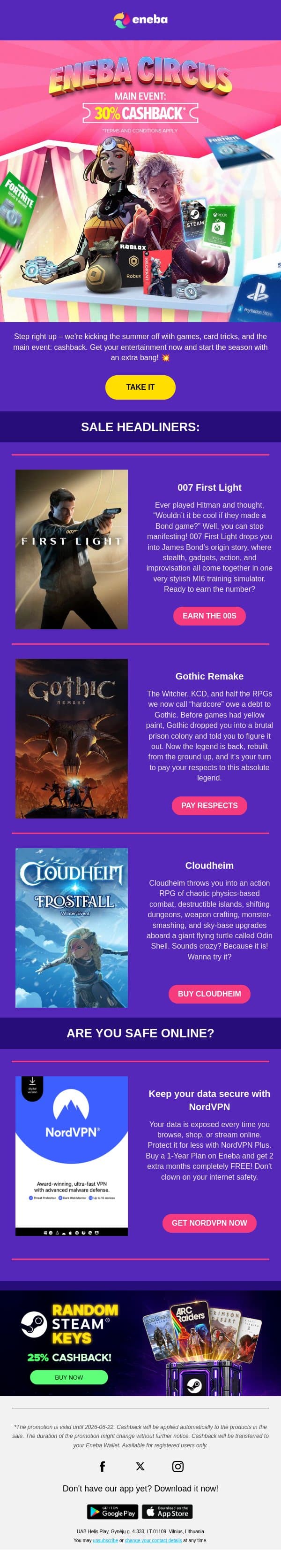 This sale is no joke! 😤 email from Eneba screenshot