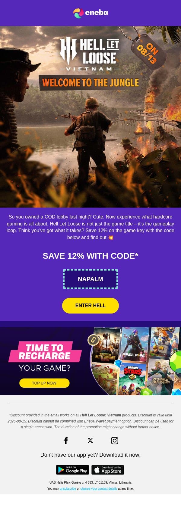 Get to da choppa!🚁 email from Eneba screenshot