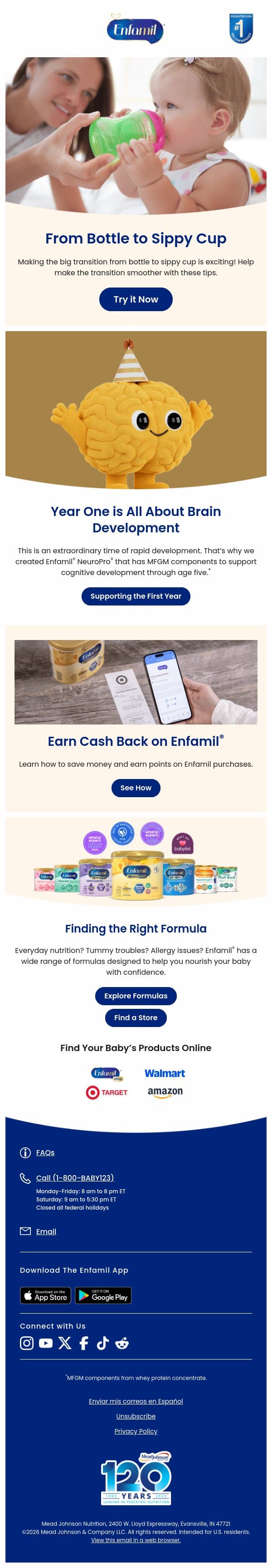 Time to stop busting out the bottle? email from Enfamil screenshot