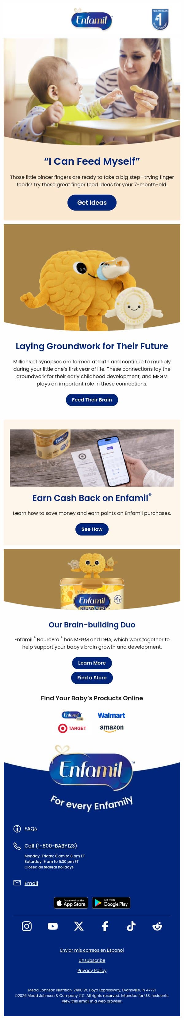 I'm ready to feed myself! email from Enfamil screenshot