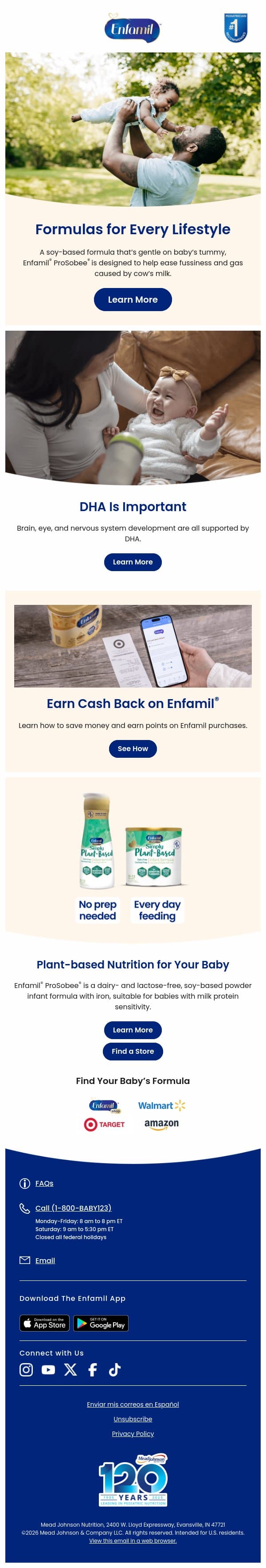 Interested in plant-based feeding options for baby? 🌱 email from Enfamil screenshot