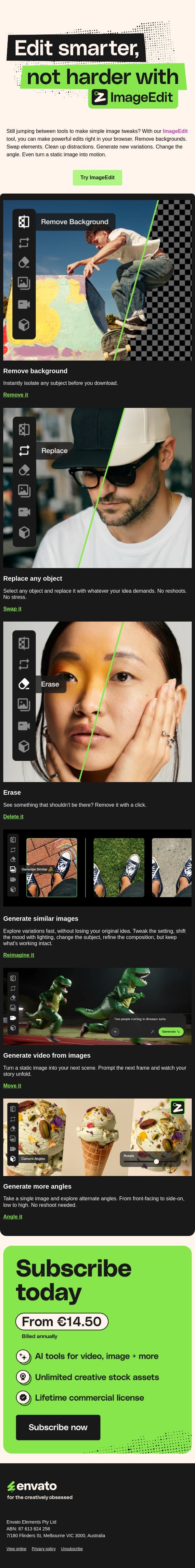 Joe, your images have more potential ⚡️ email from Envato screenshot