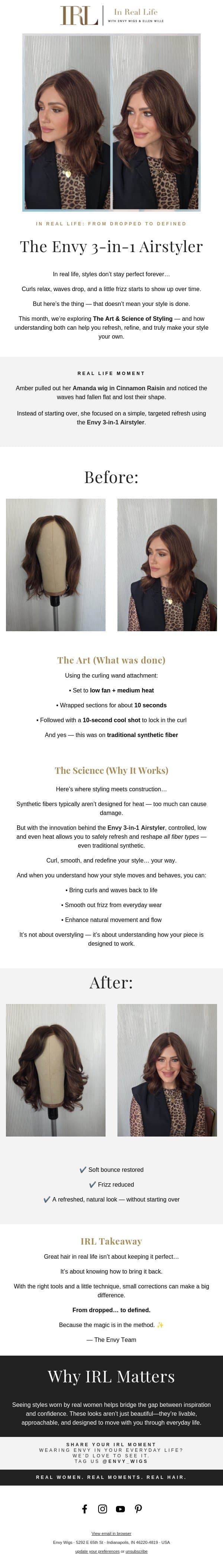 From Dropped to Defined — The Science Behind the Style Using the Envy 3-in-1 Airstyler email from Envy screenshot