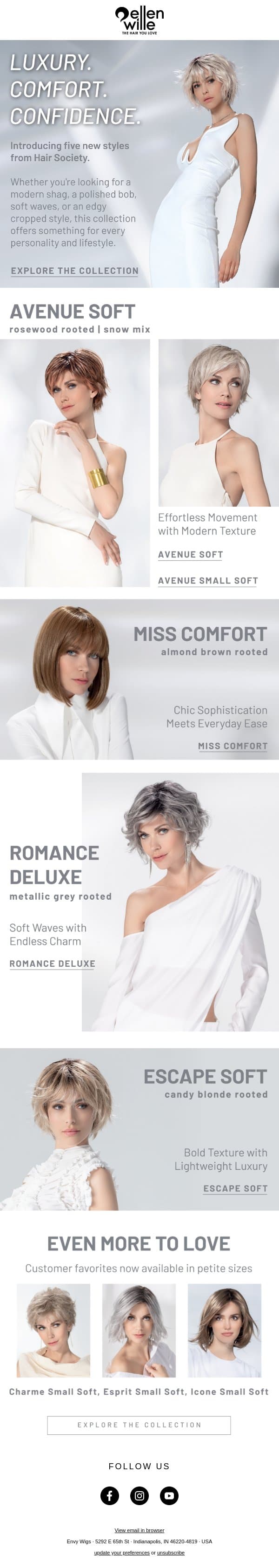 5 New Hair Society Styles — Available Now email from Envy screenshot