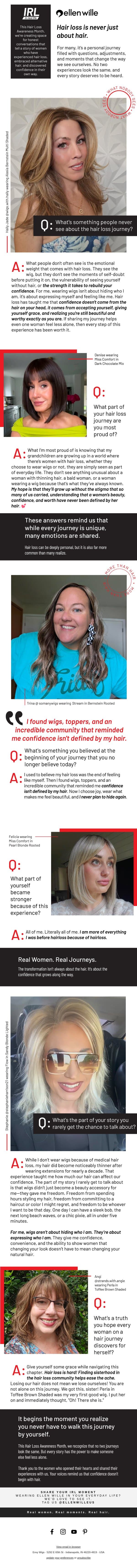 Ellen Wille In Real Life: The Stories Behind the Hair Loss email from Envy screenshot