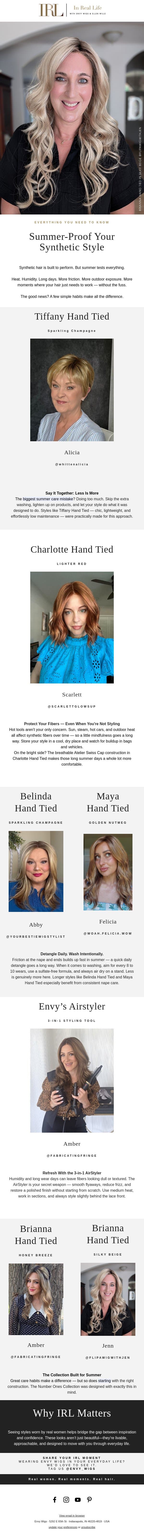 IRL | Envy's Guide to Keep Your Wig Looking New All Summer feat. the Number Ones Collection email from Envy screenshot