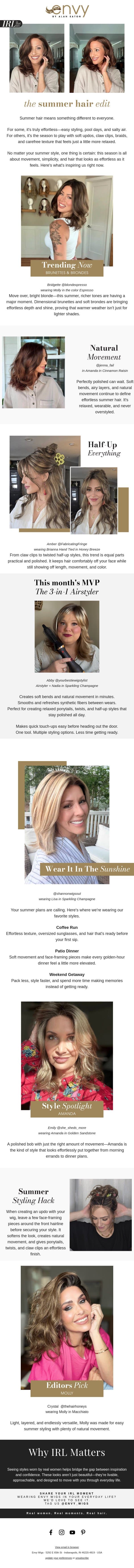 Envy IRL | The Trends Defining Summer Hair email from Envy screenshot