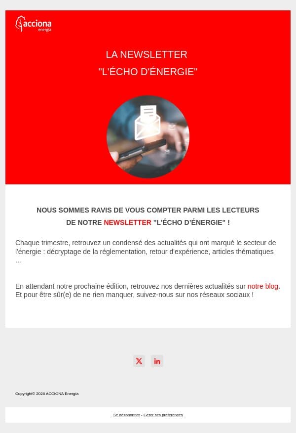 ✉️ Merci pour votre inscription ! email from Eqinov screenshot