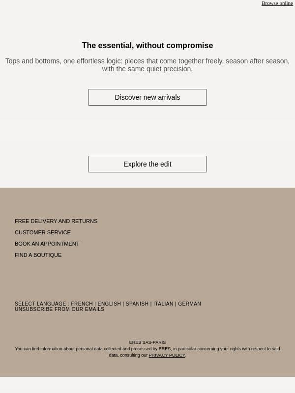 The pieces you never put down email from Eres screenshot