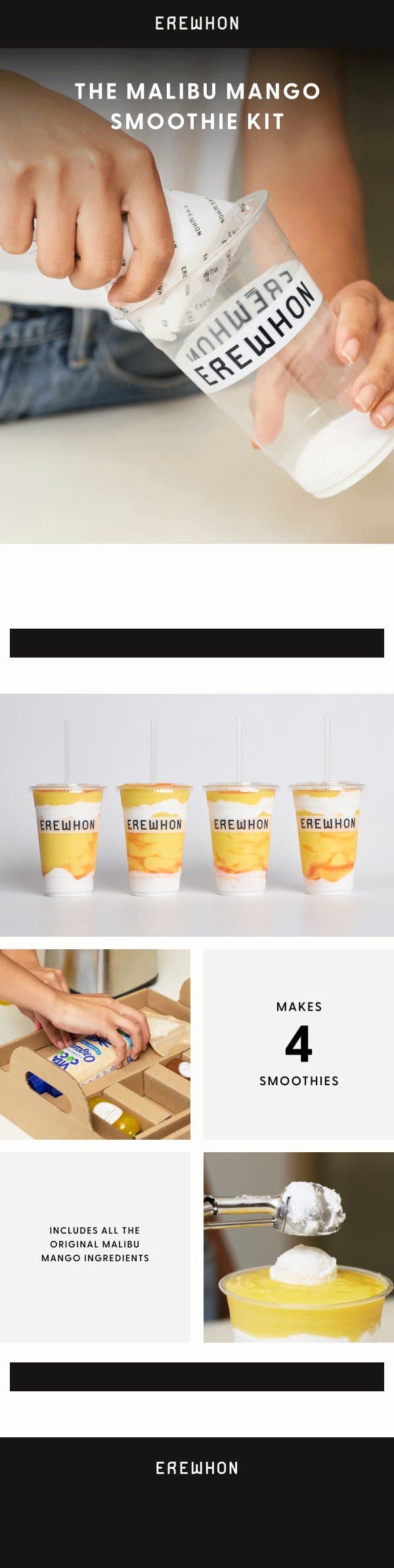 The Malibu Mango Smoothie Kit email from Erewhon screenshot