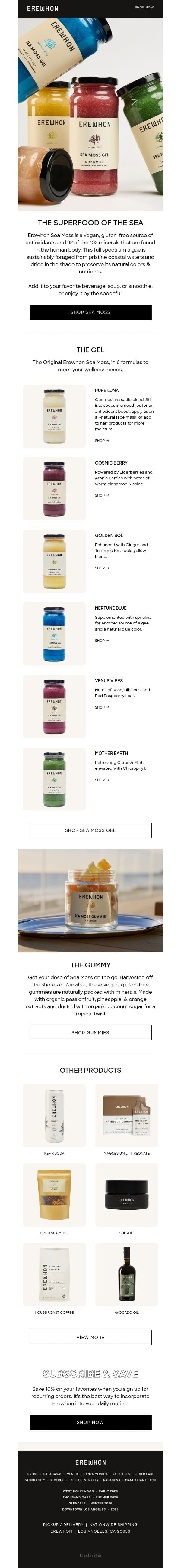 SEA MOSS: The Superfood That’s Transforming Wellness email from Erewhon screenshot
