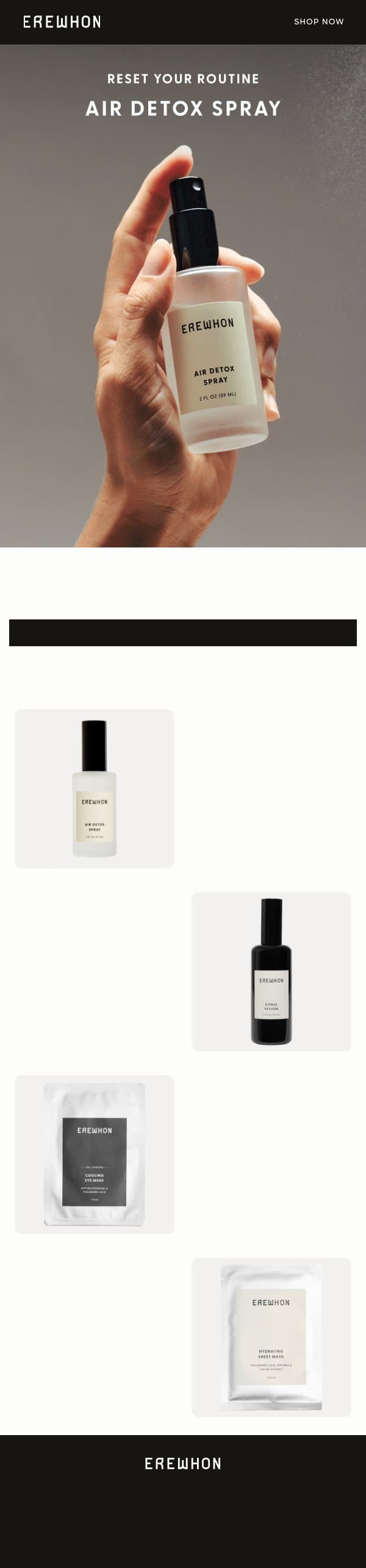 Reset Your Routine email from Erewhon screenshot