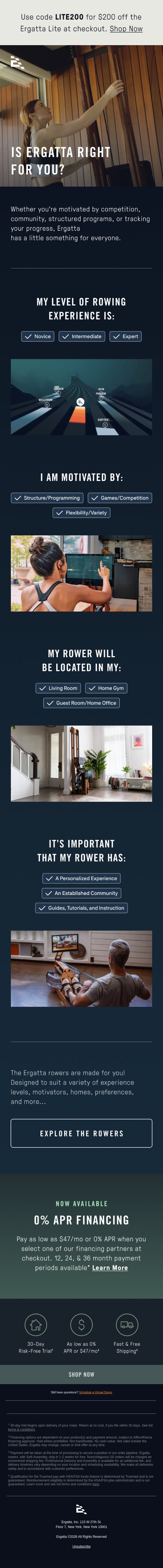 Is Ergatta Right For You? email from Ergatta screenshot