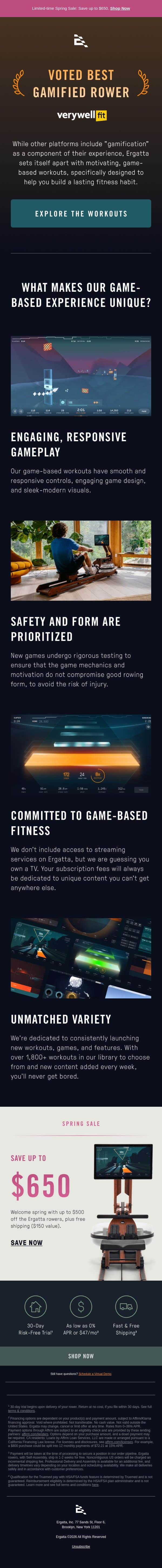 Voted #1 Game-based Rower email from Ergatta screenshot