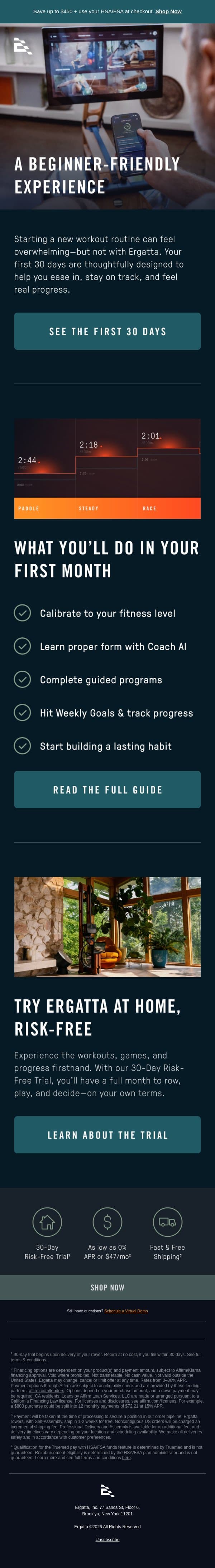 Your 30-Day Start Plan email from Ergatta screenshot