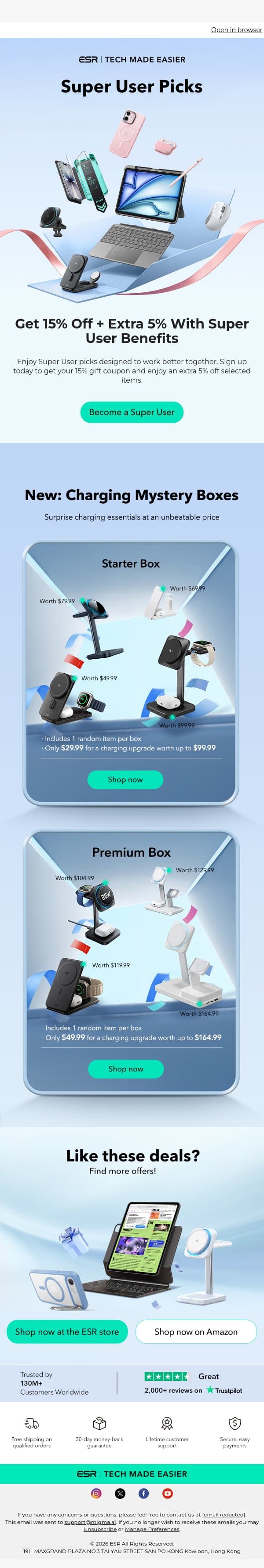 Not a Super User Yet? You’re Missing Exclusive Benefits | ESR email from ESR screenshot