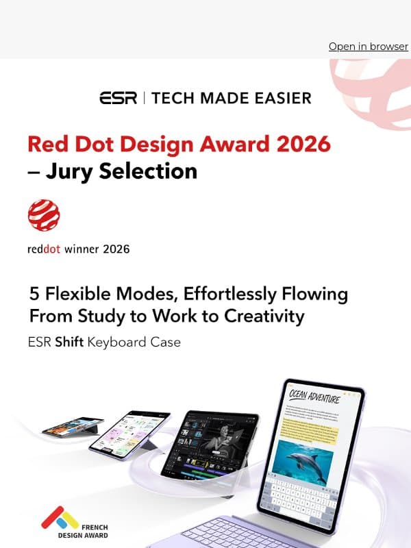 Red Dot 2026 — Jury-Approved Designs | ESR email from ESR