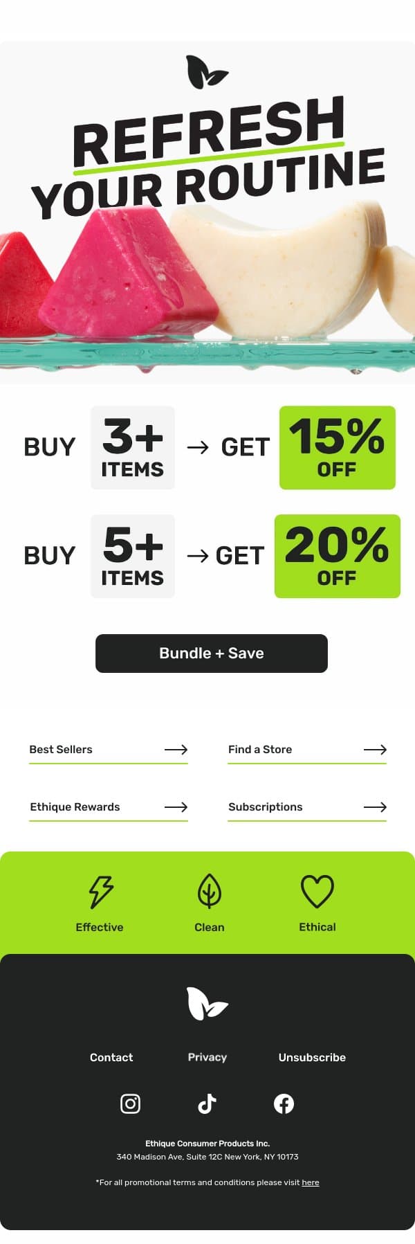 Up to 20% OFF !! email from Ethique screenshot