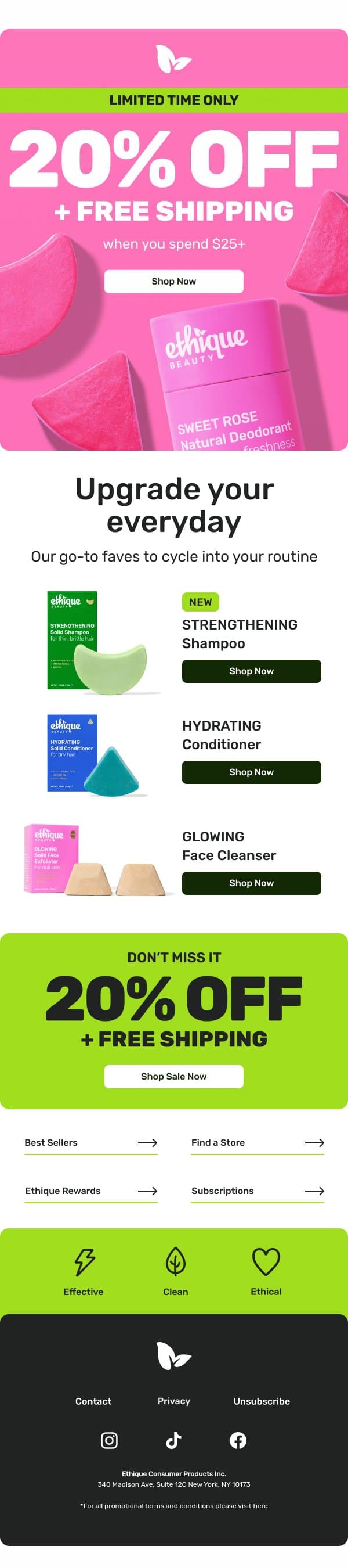 Refresh your routine with a new rotation ✨ email from Ethique screenshot