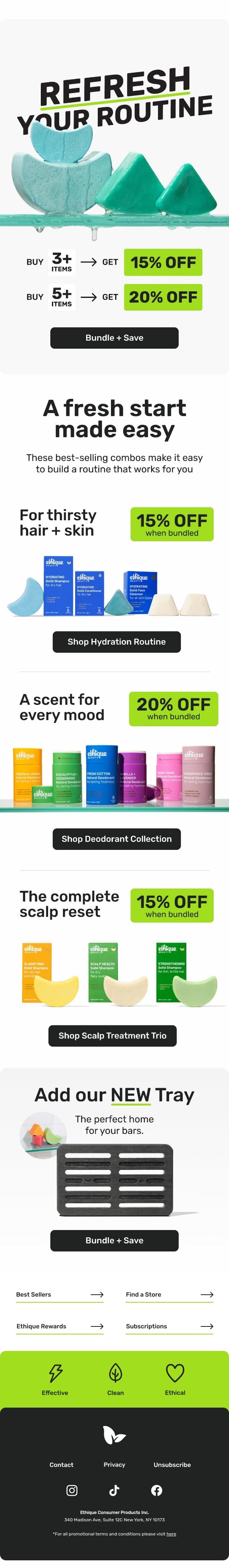 Up to 20% off our best-selling bundles✨ email from Ethique screenshot