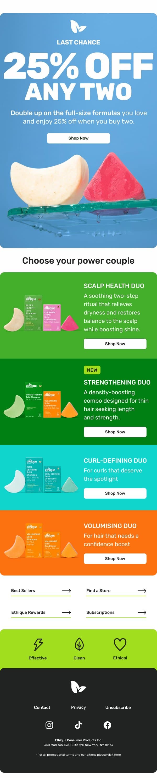 ENDS SOON: 25% OFF shower to skincare ✨ email from Ethique screenshot