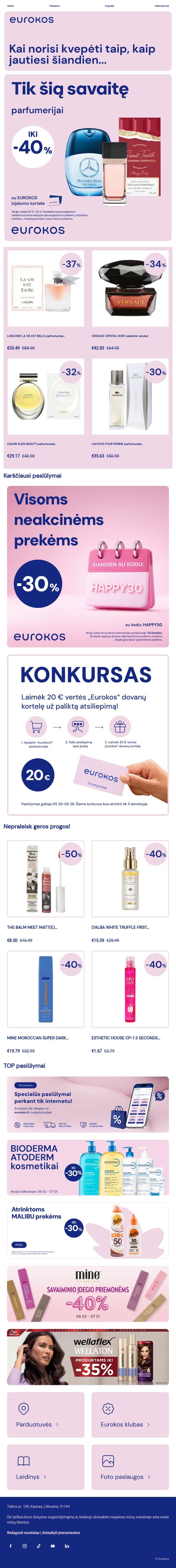 Rinkis kvepalus pagal nuotaiką 🥰 email from Eurokos screenshot