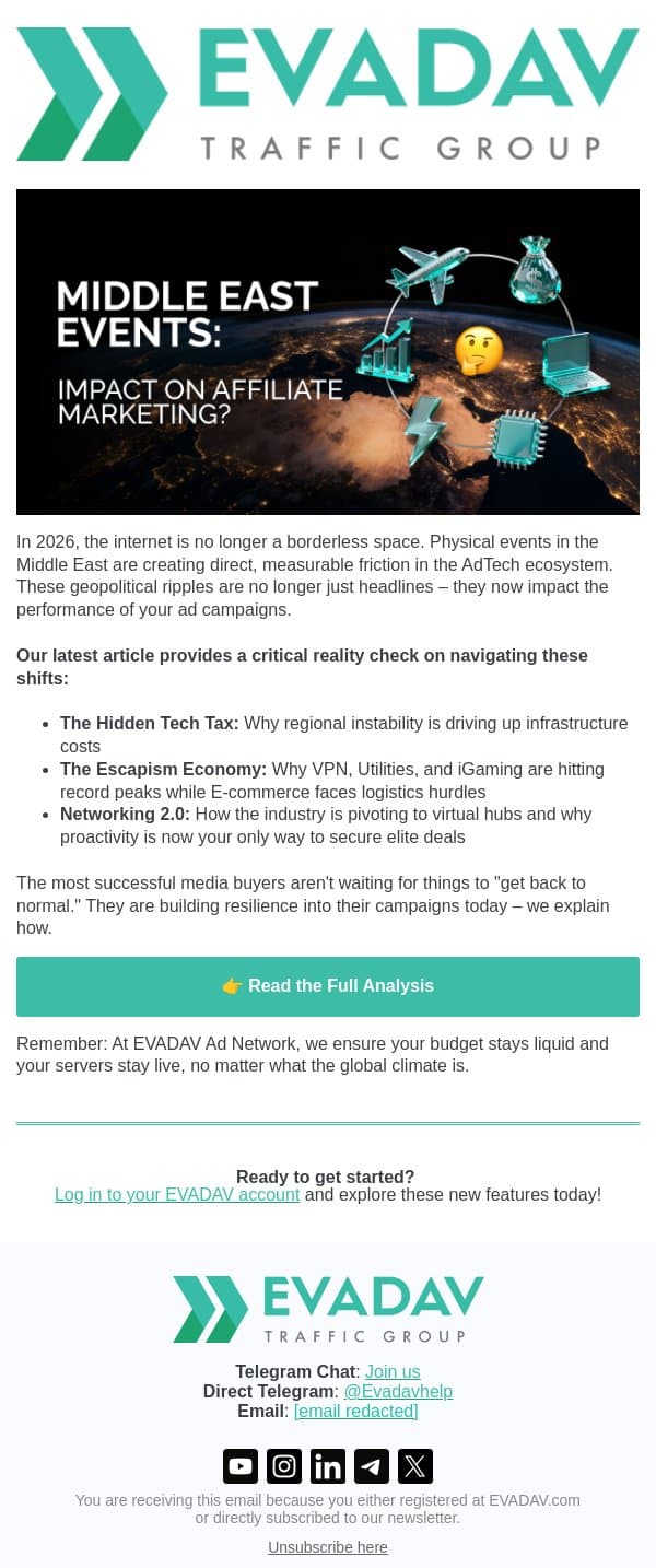 Geopolitics 2026 & Your Ad ROI: Where’s the Connection? email from EvaDav screenshot
