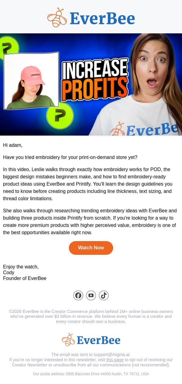 New video ▶️ This POD trend is worth your attention email from EverBee screenshot