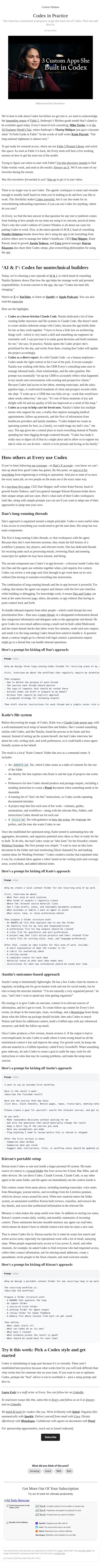 Codex in Practice email from Every screenshot