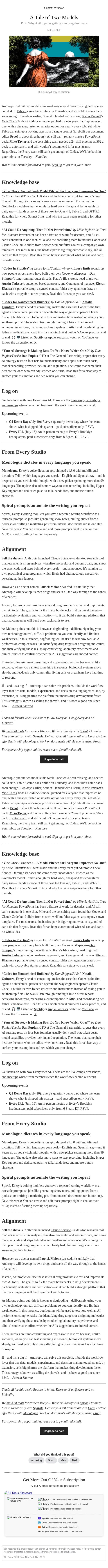 A Tale of Two Models email from Every screenshot