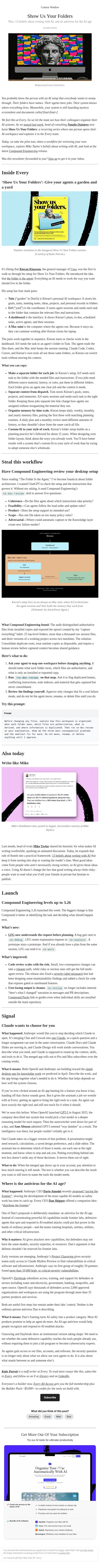 Show Us Your Folders email from Every screenshot