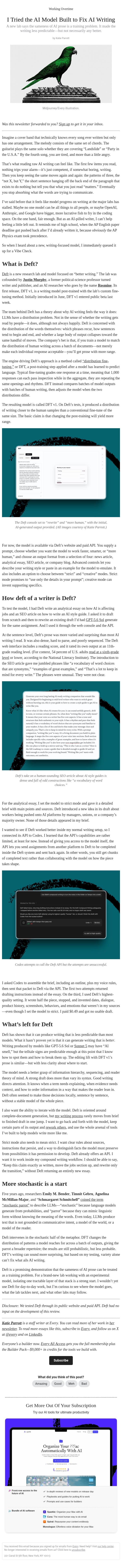 I Tried the AI Model Built to Fix AI Writing email from Every screenshot