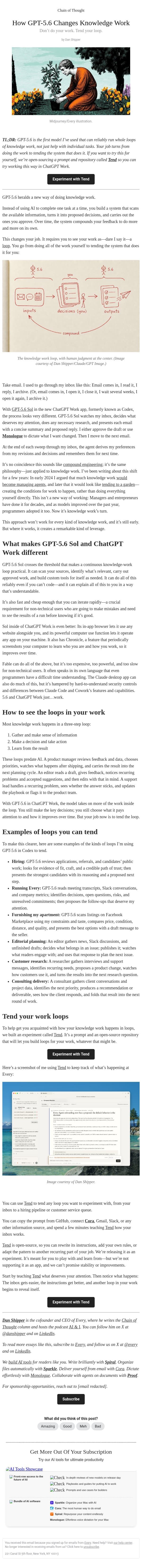 How GPT-5.6 Changes Knowledge Work email from Every screenshot