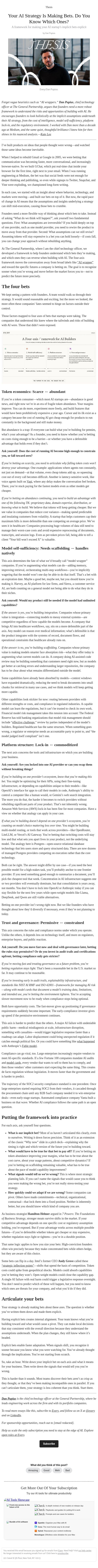 Your AI Strategy Is Making Bets. Do You Know Which Ones? email from Every screenshot