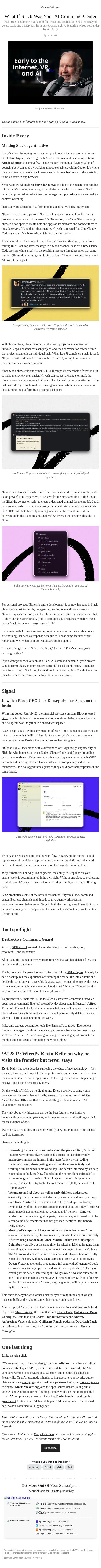 What If Slack Was Your AI Command Center email from Every screenshot
