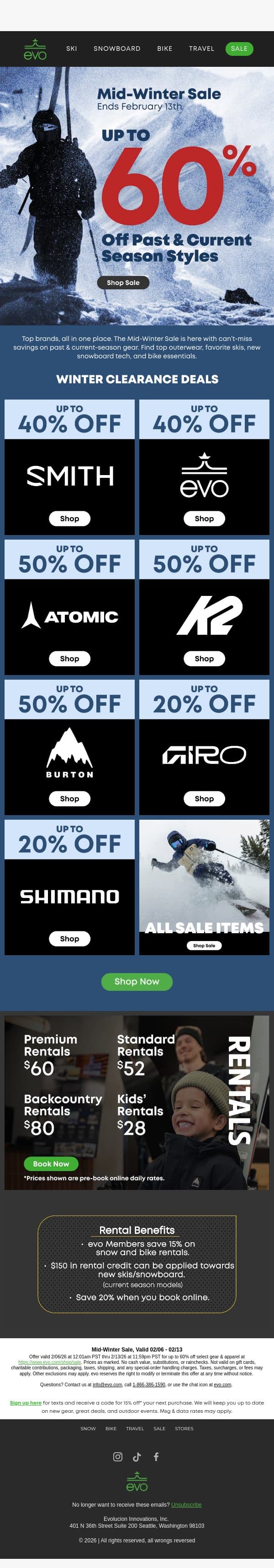Deals Worth a Double Take email from Evo screenshot
