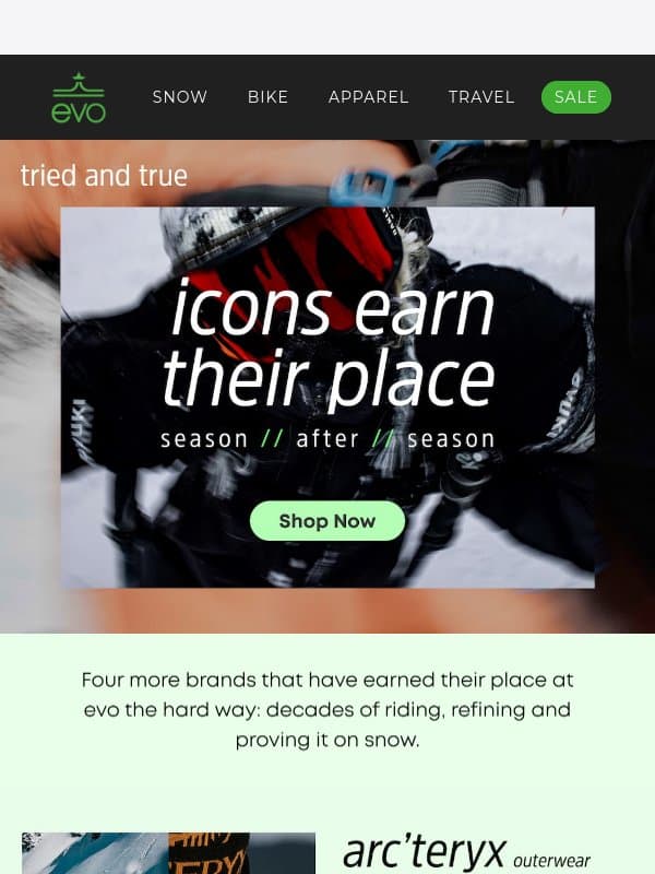 Proven Gear, No Introduction Needed email from Evo