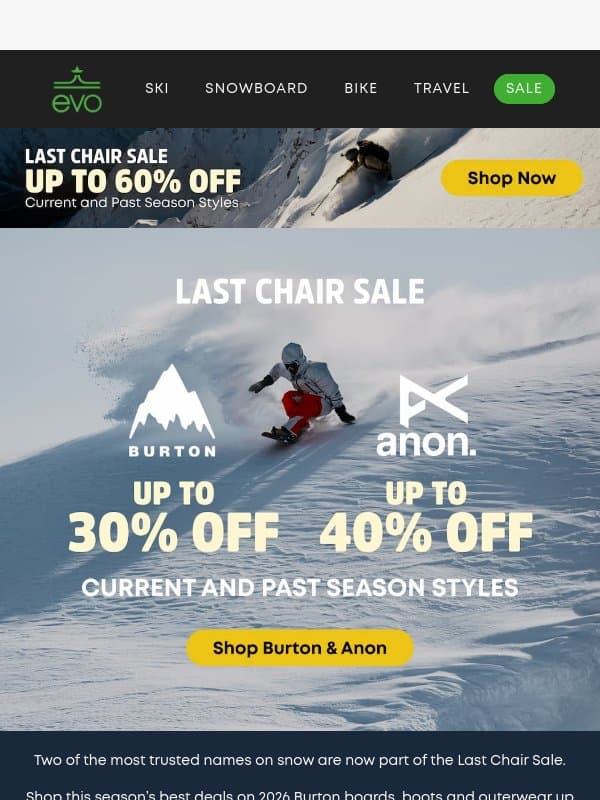 Brand Spotlight: Burton & Anon email from Evo