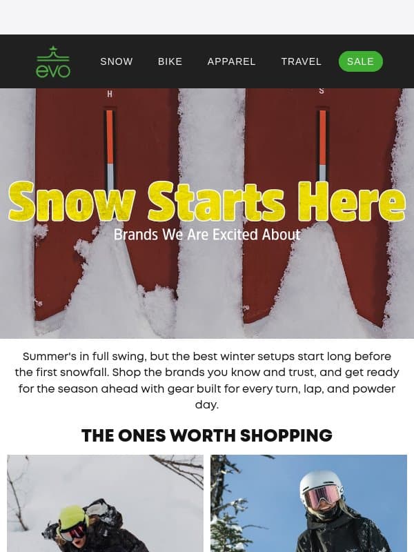 Think Cold Thoughts email from Evo