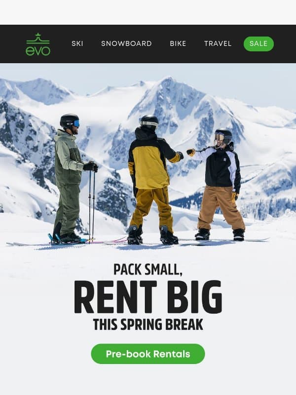Spring Break Rentals’ Destination 🇺🇸 🇨🇦 🇯🇵 email from Evo
