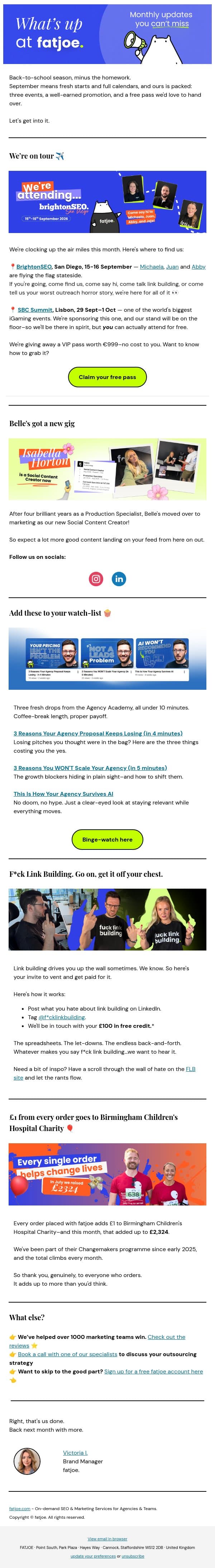 Fancy a free VIP pass worth €999? email from FATJOE screenshot
