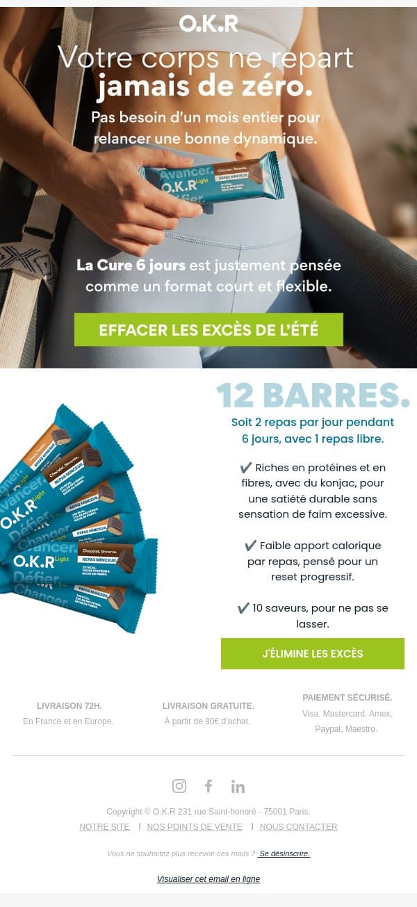 Vous n'avez pas "tout gâché" cet été email from Feed. screenshot