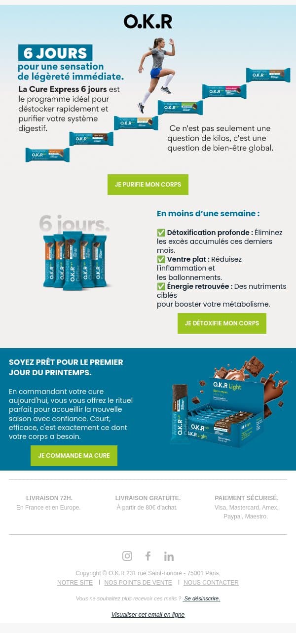🫧 Cure express : Nettoyer et relancer l'organisme après l'hiver. email from Feed. screenshot