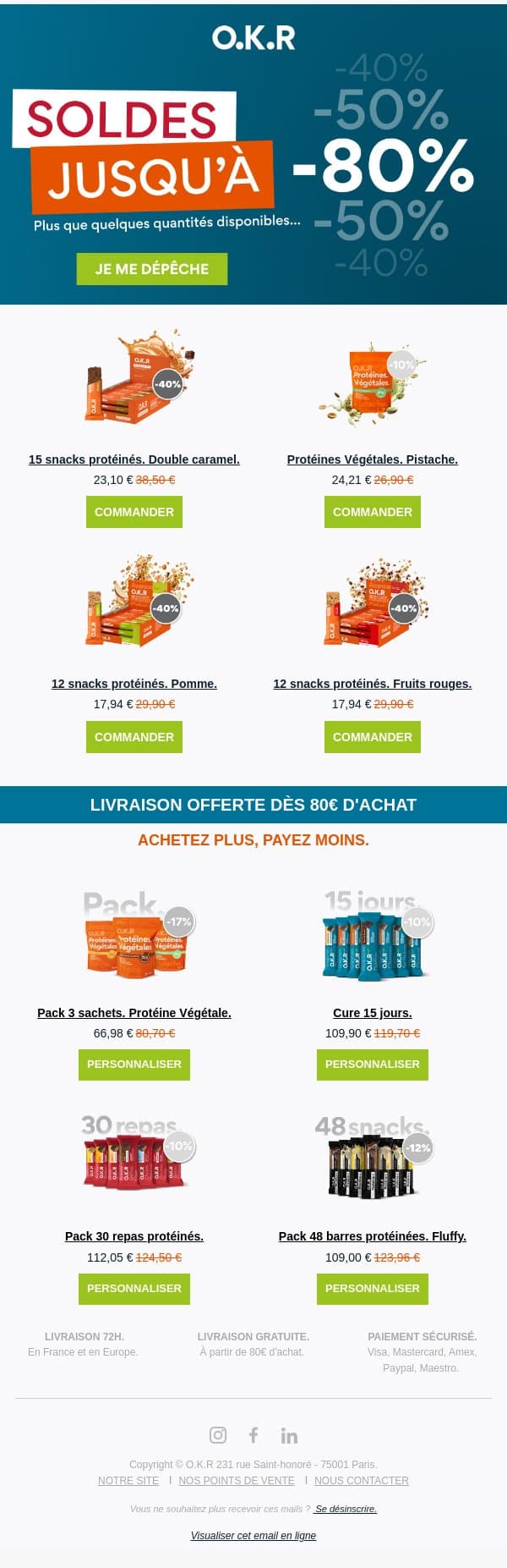 🛍️ Les stocks des Soldes s'écoulent... email from Feed. screenshot