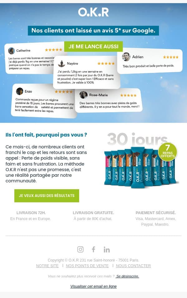 🏆 Témoignages : Ils ont perdu jusqu'à 5kg en 30 jours. email from Feed. screenshot